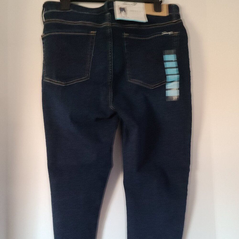 SEVEN 7 HIGH RISE BLUE BREEZY CROPPED RAW HEM JEANS HIGH RISE SKIMMER SIZE 12 - Picture 6 of 11